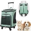 WMLBK Zaino per cani con trolley, per gatti, fino a 10 kg, leggero, trasportino per cuccioli, animali domestici (verde)