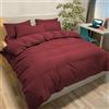 Poligino Set Copripiumino Matrimoniale 250x200 CM (2 Federa 50x80) Monocromatico in Microfibra Bordeaux, Morbido ed Ipoallergenico, Inclusa Federa 50x80 cm