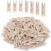 100 Mollette in Legno 7.2x1.0cm, Colore Naturale, Multifunzione Ecologiche per Appendere Note, Foto, Progetti Fai-Da-Te E Asciugare Vestiti