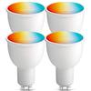 BrizLabs [4 Pack] Lampadina Smart Alexa GU10, Lampadina Wifi Intelligente 4.5W RGBW Multicolore Dimmerabile 16 Milioni di Colori Compatibile con Alexa, Google Home e IFTTT, Nessun Hub Richiesto