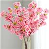 OUKEYI Fiori artificiali da 100 cm, rami di ciliegio, 3 pezzi, decorazione in fiori di ciliegio, composizioni in fiori di ciliegio finti alti per matrimoni, ufficio, feste, tavolo, decorazione per la casa