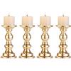Nuptio 4 Pezzi Portacandele in Colonna di Ferro, Candelabro di Tavolo per Decorazione Matrimoni, Oggetti di Scena Cena a Lume di Candela, Decorazioni Candelabro