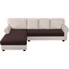 BellaHills Copridivano Elasticizzato, Telo Copridivano Universale con Penisola a Sinistra/Destra per Divani Forma di L Elasticizzato, Copridivano Antigraffio Gatto (3 Posto + Chaiselongue, Marrone)