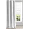 Eurofirany LOGAN Tenda Oscurante Extra Lunga - 1 Unità, Occhielli, Blocco della Luce, Oscuramento della Stanza, Camera da Letto, Soggiorno, 140x270 cm, Bianco