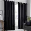 Fusion Strata Collection - Tende con occhielli, 168 x 137 cm, 2 pannelli, termiche e isolanti, in cotone, per finestre, camera da letto, soggiorno e porte, colore: nero