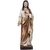 DRW Statuetta del Sacro Cuore di Gesù in Resina Dipinta a Mano Stile Legno Chiaro 30 cm