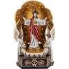 DRW Fontana del Sacro Cuore di Gesù con Angioletti in Resina Dipinto a Mano 60 cm