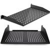 Pyle Mensola per Rack 48 cm 1U+2U, Armadio Rack Ventilata per Computer e Reti, per Casa o Ufficio, Mensola Universale, Compatibile a Muro, Nero