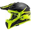 LS2 404373254S Casco Motocross MX437 Fast Evo Roar, Unisex, Nero Opaco/Giallo Fluo, S