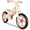 Beeloom - Bicicletta senza pedali in legno, SPRING BIKE, cavalcabile rosa per l'equilibrio e l'apprendimento, design unisex con sellino regolabile, bambini a partire da 2 anni