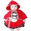 IBTOM CASTLE Costume di Carnevale da Cappuccetto Rosso Lusso Vestito per Bambina Ragazza Travestimento Veneziano Halloween Cosplay Principessa Festa Cerimonia Compleanno Natale Fotografia 6-12 Mesi