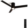 CREATE / WINDLIGHT MINIMAL DC/Ventilatore da Soffitto Nero, Pale Reversibili Colore Nero/Legno Scuro, Con Luce, 40W Silenzioso Ø132 cm