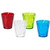 Omada Design 4 Bicchieri Acqua Colorati da 30 cl, in Plastica Infrangibile, lavabili in lavastoviglie, Made in Italy, linea Diamond, Colori Assortiti