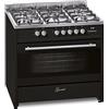 GURARI GCH E 911 BL, Centro di cottura elettrico a gas 90 cm/Range Coocker / 121L / 8 funzioni/aria calda/griglia/5 bruciatori di alta qualità/ 4 kw WOK/Gas naturale/Gas propano