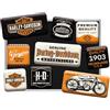 Nostalgic-Art Set di magneti retrò, 9 pezzi, Harley-Davidson - Genuine Motorcycles Milwaukee - Idee regalo per biker, decorazione del frigorifero, design vintage