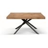 KONTE.DESIGN Tavolo CARRARA in legno, finitura grigio cemento e base in metallo verniciato antracite, allungabile (Marrone Base Nera, 140×90 cm)