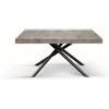 KONTE.DESIGN Tavolo CARRARA in legno, finitura grigio cemento e base in metallo verniciato antracite, allungabile 140x90 cm - 220x90 cm
