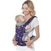 YooxArmor YooxAromr Marsupio Neonato,Ergonomico Regolabile Marsupio per Neonati 3-36 Mesi(3-30kg),Confortevole Fascia Neonato con Poggia Testa,Cielo Stellato