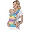 YooxArmor YooxAromr Marsupio Neonato,Ergonomico Regolabile Marsupio per Neonati 3-36 Mesi(3-30kg),Confortevole Fascia Neonato con Poggia Testa,Arcobaleno
