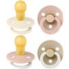 BIBS Colour GLOW Ciuccio, 18-48 mesi, confezione da 4, Blush Mix