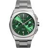 DeTomaso VOLTRE Chrono First Edition Green Green Orologio da polso da uomo analogico al quarzo acciaio inossidabile argento, verde, Bracciale