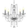 Ridgeyard Lampadario moderno cristallo 4 luci K5 trasparente regolabile cristallo goccia plafoniera 4x40w E14 decorazione casa soggiorno ristorante