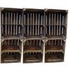 Teramico Set di 6 scatole in legno vintage fiammato, cassette per mele, cassette per frutta con tavola centrale, 50 x 40 x 30 cm, scaffale per garage rustico, 50 x 40 x 30 cm