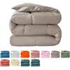 Fnyopki Piumino in Piuma d'oca per Tutte le Stagioni, Piumino Letto Matrimoniale, Piumone Invernale Leggero e Calda, Trapunta in Piuma d'oca (Light Gray 180x220cm 2kg)