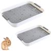 WizeFolk Toilette per Conigli, 2 Pezzi Allenatore di Vasino per Animali Piccola, Lettiera Super Grande per Conigli con griglia per Animali di Piccola Taglia per Coniglio Criceto Topo(Grigio)