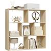 eSituro Scaffale Libreria Autoportante, 7 Cubi a Giorno, per Libri e Piante in Soggiorno e Camera da Letto, in Legno Truciolare, Rovere Chiaro, 100x30x100cm