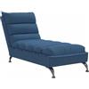 vidaXL Chaise Longue con Cuscini Blu in Tessuto