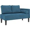 vidaXL Chaise Longue con Cuscini Blu in Velluto, divano letto, divano imbottito, seduta da soggiorno, dormeuse, seduta da salotto, divano 2 posti