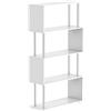 HOMCOM Libreria a 4 Ripiani Design Moderno in Legno e Metallo, Libreria Scaffale per Soggiorno, Studio, Ufficio, 80x30x145cm Bianca
