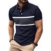 Sprifloral Polo da uomo a maniche corte a righe polo da golf leggera casual con colletto, Marina Militare, XXL