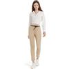GLOWELFA Pantaloni da lavoro donna sarto cargo chino dritto a vita alta fine chic ed elegante elasticizzato, cachi., XL