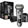 Braun Series 9 Pro Premium - Rasoio elettrico con 4 + 1 testina di rasatura, rasoio elettrico da uomo, ProLift Trimmer, stazione di pulizia 5 in 1, prodotto in Germania, Wet&Dry, 9486cc, cromato