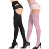 CCCAZ1 Confezione da 2 collant con reggicalze da donna, semi opachi, autoreggenti, Nero e rosa., 3XL