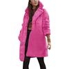Generic Giacca invernale da donna in tinta unita con orso, cappotto in finta pelliccia, caldo maglione Outwear J2, Rosa acceso, M