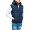 Evoga Giubbotto Smanicato Uomo Casual Slim Fit Piumino Bomber con Cappuccio (Blu, XXL)