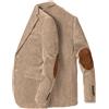 Stillluxury Giacca blazer con toppa al gomito per uomo monopetto in velluto a coste casual cappotto sportivo con risvolto tacca smoking da sposa, Champagne polveroso, L