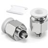 TAILONZ PNEUMATIC Raccordi maschi bianchi diritti da 4 mm di diametro esterno e filettatura M5 da collegare PC4-M5 (confezione da 10)