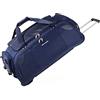 Pierre Cardin CL769 - Borsone leggero e grande con rotelle, resistente alle sollecitazioni, con rotelle e opzioni di trasporto, borsa da viaggio con ruote, Nero, Medium Navy 26, Custodia a rullo