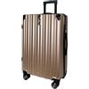 SIGN Valigia rigida da viaggio trolley in ABS, leggera, 4 ruote doppie (set centrale per bagaglio a mano, grande, gold, Mittlerer Koffer (65cm), Valigetta rigida con ruote doppie