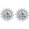 Winglove ✦ Regalo di San Valentino per voi✦ Winglove Moissanite orecchini in argento 925 da donna 0,5 carati di sole fiore orecchini moissanite diamante orecchini a perno VVS1 purezza D colore, regali per