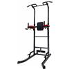 Ultrasport Power Tower Avanzato, stazione fitness, dispositivo multifunzione compatto, stazione dip barra per trazioni, maniglie per flessioni, altezza regolabile, trainer per addominali, Nero-Rosso