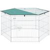 PawHut Recinto Pieghevole per Cani e Cuccioli in Filo Metallico (120cm x 60cm) con Copertura in Poliestere Impermeabile