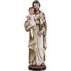 DRW Statuina San Jose con bambino in resina dipinta a mano stile legno chiaro 20 cm