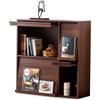 Iris Ohyama, Mobile, Scaffale, Libreria contenitore, con 4 ante ribaltabili, Legno, Armadietto per riviste, Elegante, Versatile, per Ufficio, Camera da Letto, Soggiorno, Marrone, Flap Rack FR-F4