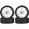 KEEDA 4PCS 1:10 RC pneumatici e ruote in plastica per 1/10 HSP HPI Tamiya RC su strada Touring Racing Drift Auto (argento)