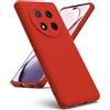 Oududianzi - Cover Compatibile con Honor Magic 7 Lite 5G [Cover in Silicone Liquido] [Interno in Microfibra] Gomma Gel di Silicone TPU Liquido Antiurto Custodia Magic 7 Lite - Rosso